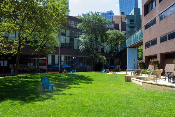 LIU university a Brooklin e il suo giardino