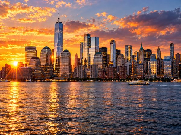 Skyline di New York al tramonto Skyline di New York al tramonto